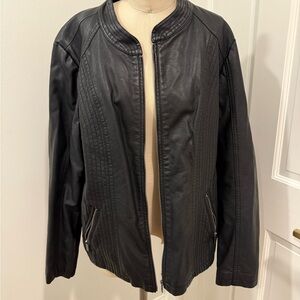 Maurice’s. Faux Leather Black Jacket. Size 14. Machine Wash. GUC. Zip Up.